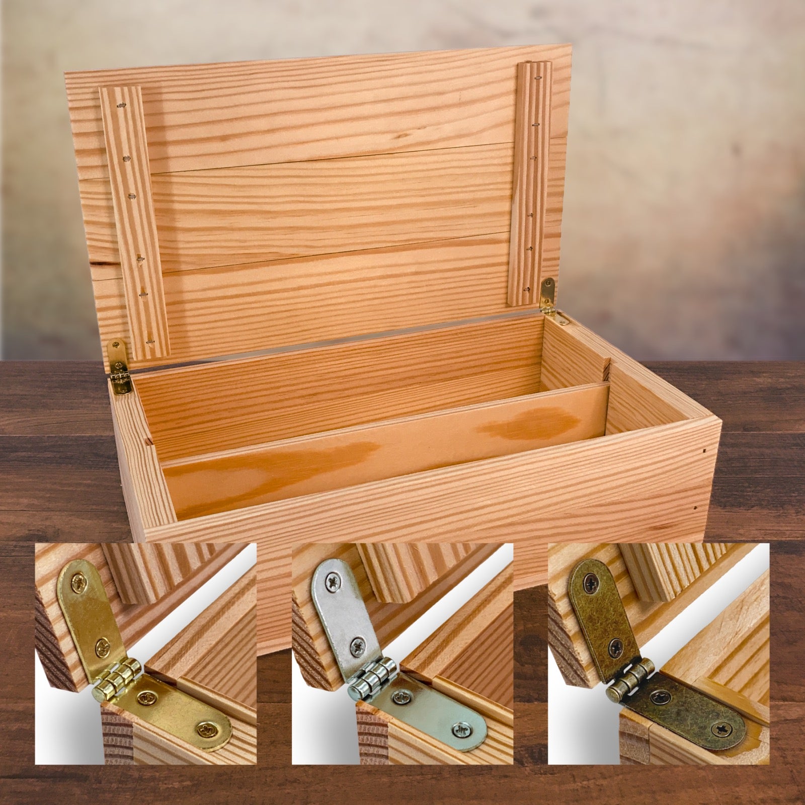 Small wooden box with optional hinges by Carpenter Core