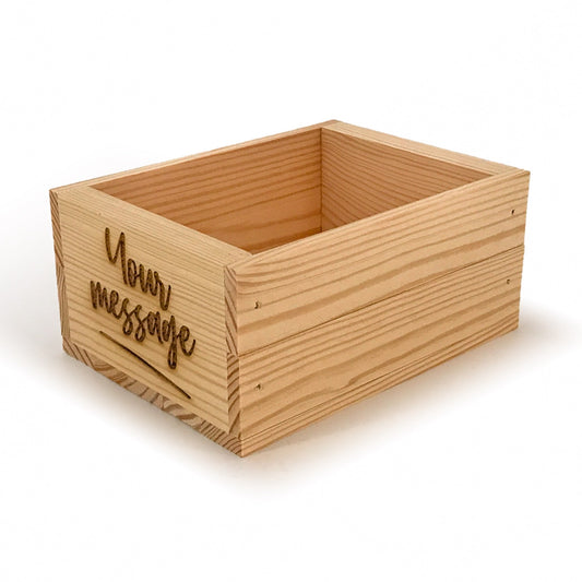 Small wooden crate box with custom message 7x5.5x3.5