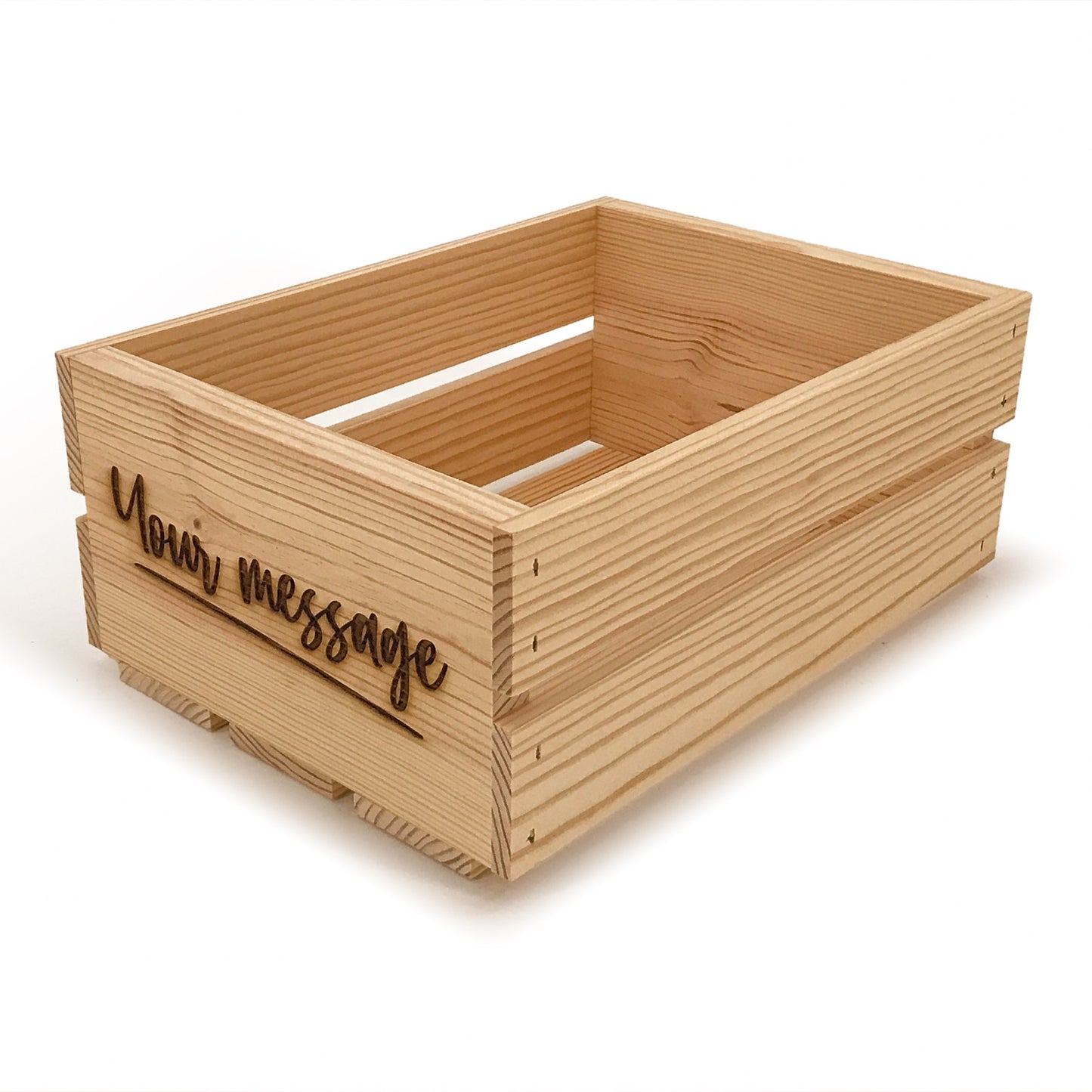 Small wooden crates with custom message 12x9x5.25, 6-WS-12-9-5.25-ST-NW-NL, 12-WS-12-9-5.25-ST-NW-NL, 24-WS-12-9-5.25-ST-NW-NL, 48-WS-12-9-5.25-ST-NW-NL, 96-WS-12-9-5.25-ST-NW-NL