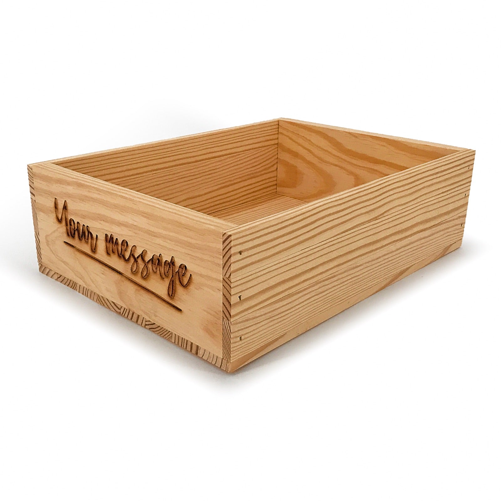 Small wooden crate with custom message 14x10x4.25, 6-B2-14.375-10.78125-4.3125-ST-NW-NL, 12-B2-14.375-10.78125-4.3125-ST-NW-NL, 24-B2-14.375-10.78125-4.3125-ST-NW-NL, 48-B2-14.375-10.78125-4.3125-ST-NW-NL, 96-B2-14.375-10.78125-4.3125-ST-NW-NL