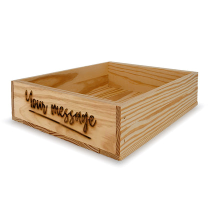 Small wooden crate with custom message 14x11.5x3.5, 6-BX-14-11.5-3.5-ST-NW-NL, 12-BX-14-11.5-3.5-ST-NW-NL, 24-BX-14-11.5-3.5-ST-NW-NL, 48-BX-14-11.5-3.5-ST-NW-NL, 96-BX-14-11.5-3.5-ST-NW-NL