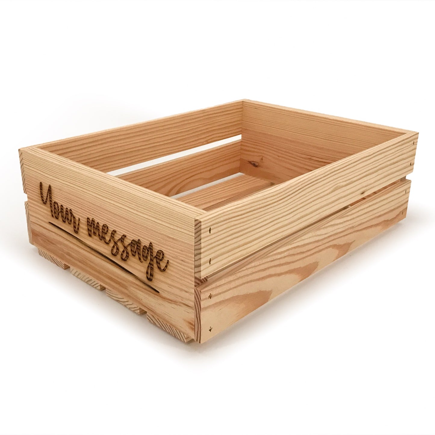 Small wooden crate with custom message 16x12x5.25, 6-WS-16-12-5.25-ST-NW-NL, 12-WS-16-12-5.25-ST-NW-NL, 24-WS-16-12-5.25-ST-NW-NL, 48-WS-16-12-5.25-ST-NW-NL, 96-WS-16-12-5.25-ST-NW-NL