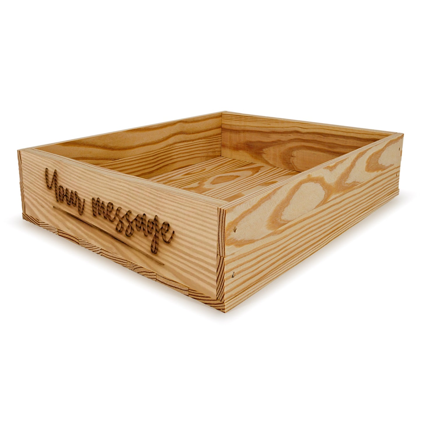 Small wooden crate with custom message 16x13.25x3.5, 6-BX-16-13.25-3.5-ST-NW-NL, 12-BX-16-13.25-3.5-ST-NW-NL, 24-BX-16-13.25-3.5-ST-NW-NL, 48-BX-16-13.25-3.5-ST-NW-NL, 96-BX-16-13.25-3.5-ST-NW-NL