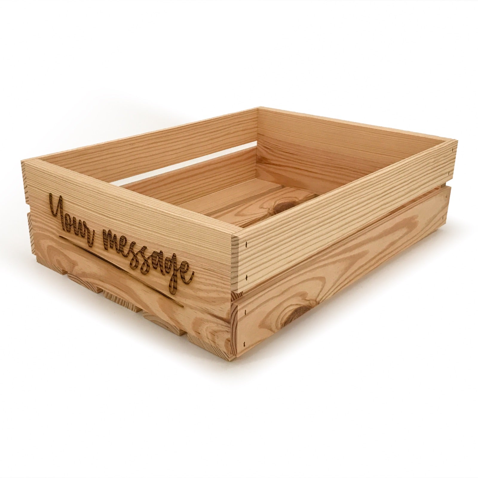 Small wooden crate with custom message 18x14x5.25, 6-WS-18-14-5.25-ST-NW-NL, 12-WS-18-14-5.25-ST-NW-NL, 24-WS-18-14-5.25-ST-NW-NL, 48-WS-18-14-5.25-ST-NW-NL, 96-WS-18-14-5.25-ST-NW-NL