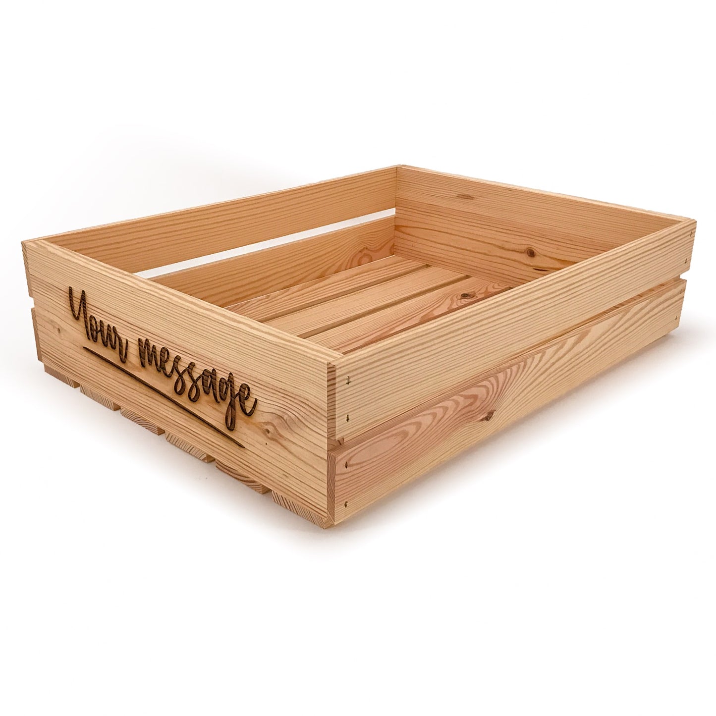 Small wooden crate with custom message 22x17x5.25, 6-WS-22-17-5.25-ST-NW-NL, 12-WS-22-17-5.25-ST-NW-NL, 24-WS-22-17-5.25-ST-NW-NL, 48-WS-22-17-5.25-ST-NW-NL, 96-WS-22-17-5.25-ST-NW-NL