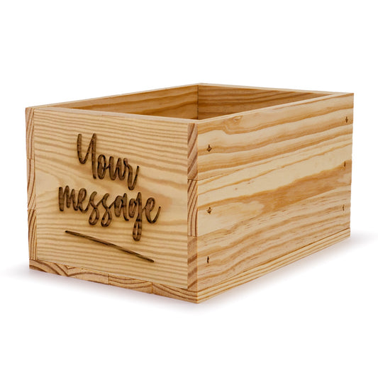 Small wooden crate with custom message 9x6.25x5.25, 6-BX-9-6.25-5.25-ST-NW-NL, 12-BX-9-6.25-5.25-ST-NW-NL, 24-BX-9-6.25-5.25-ST-NW-NL, 48-BX-9-6.25-5.25-ST-NW-NL, 96-BX-9-6.25-5.25-ST-NW-NL