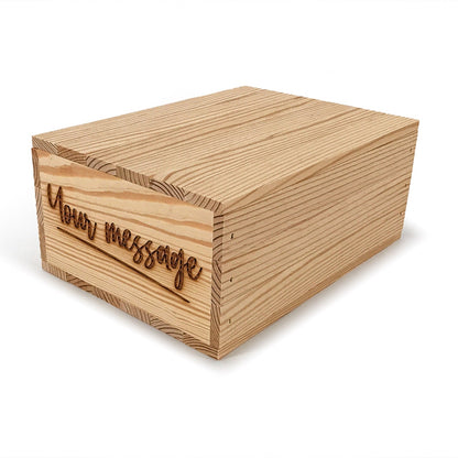 Small wooden crate with lid and custom message 10x8x4.25, 6-B2-10.375-7.875-4.3125-ST-NW-LL, 12-B2-10.375-7.875-4.3125-ST-NW-LL, 24-B2-10.375-7.875-4.3125-ST-NW-LL, 48-B2-10.375-7.875-4.3125-ST-NW-LL, 96-B2-10.375-7.875-4.3125-ST-NW-LL