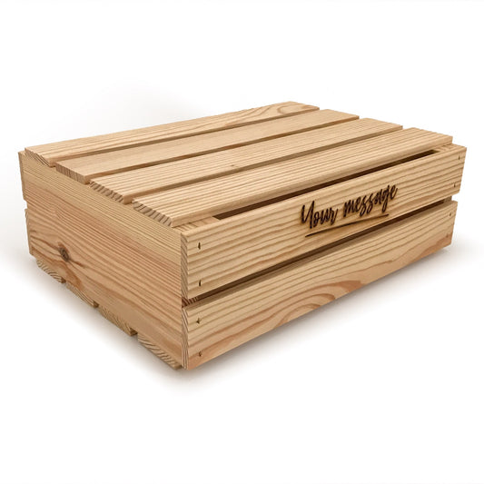 Small wooden crate with lid and custom message 16x12x5.25