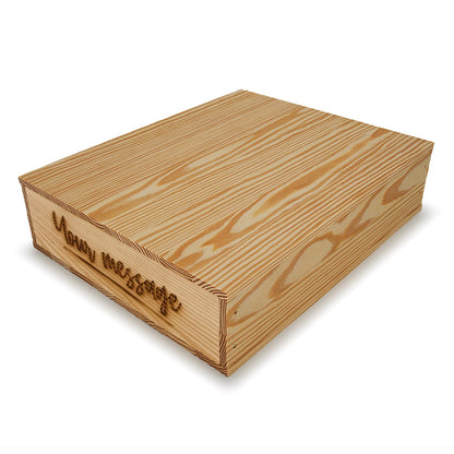 Small wooden crate with lid and custom message 16x13.25x3.5, 6-BX-16-13.25-3.5-ST-NW-LL, 12-BX-16-13.25-3.5-ST-NW-LL, 24-BX-16-13.25-3.5-ST-NW-LL, 48-BX-16-13.25-3.5-ST-NW-LL, 96-BX-16-13.25-3.5-ST-NW-LL