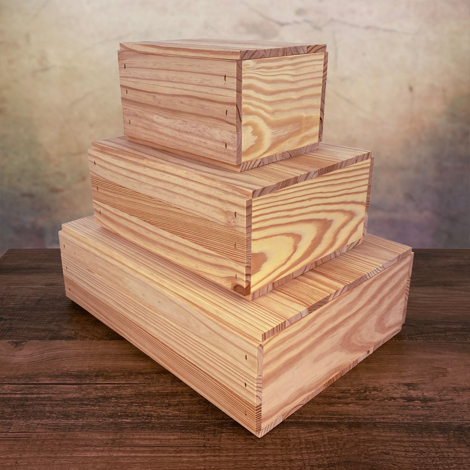 Collection of solid side wooden boxes by Carpenter Core