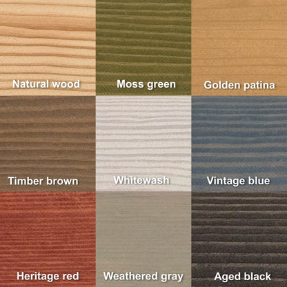 Stain colors available for crates by Carpenter Core
