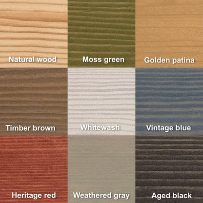 Stain colors available for crates by Carpenter Core