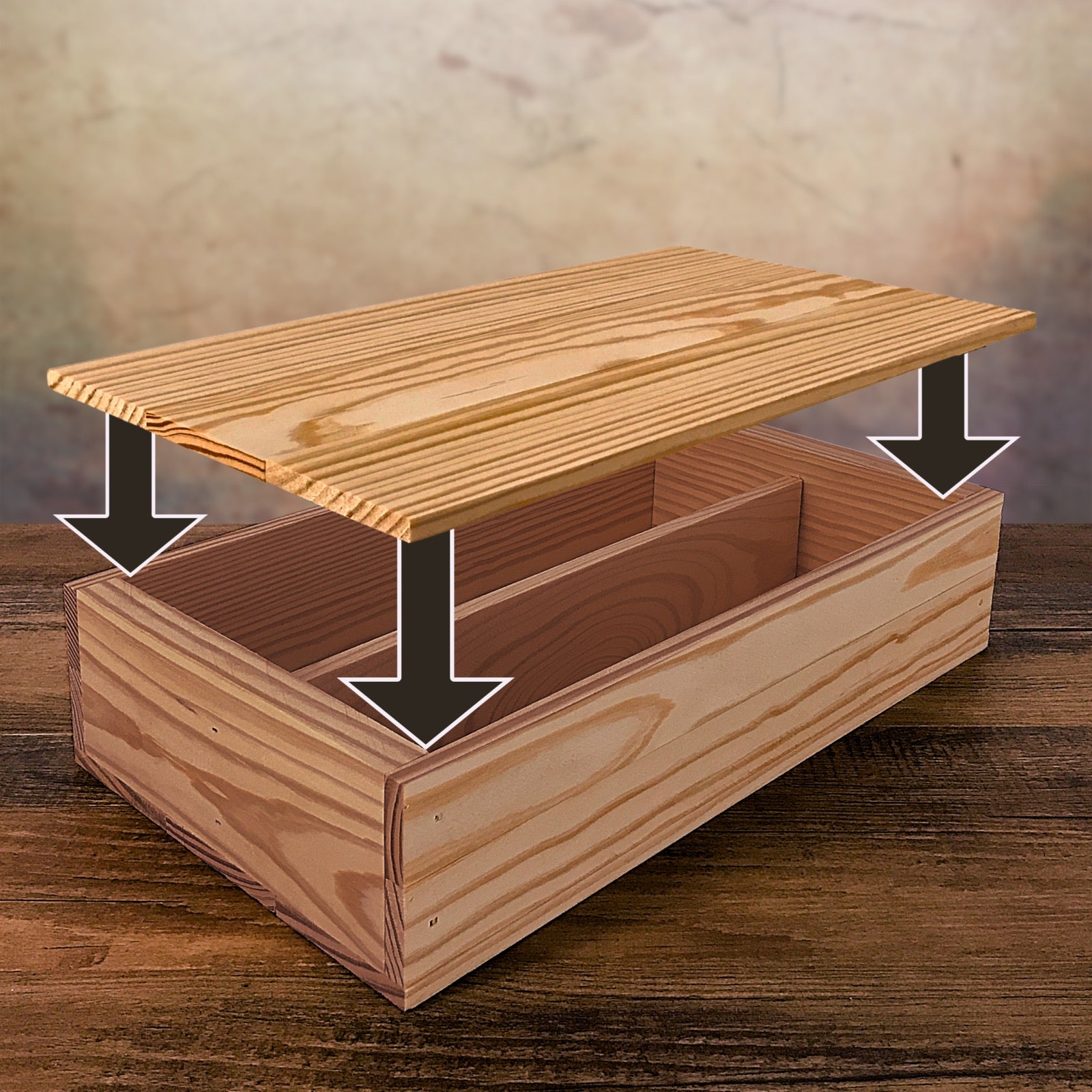 Wine bottle box with lid by Carpenter Core