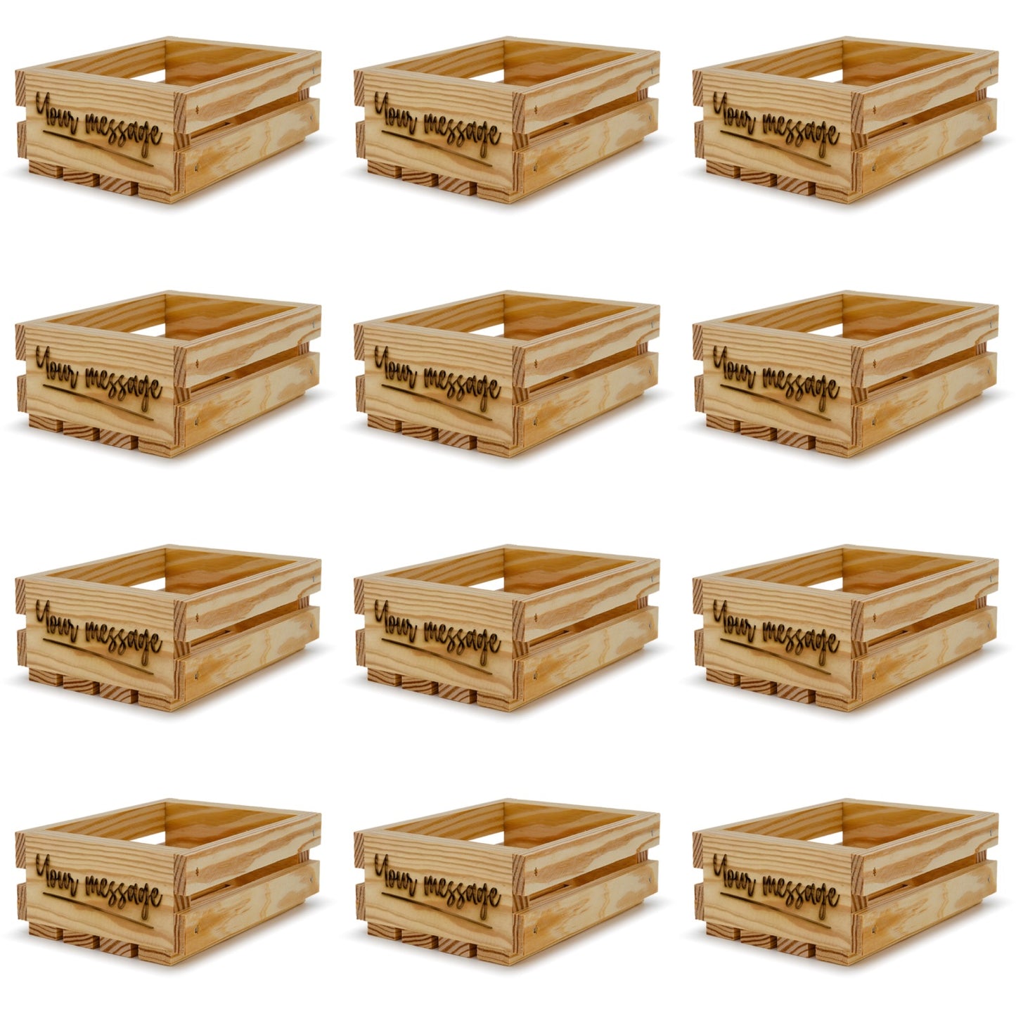 12 Small wooden crates 6x5x2.5 your message included