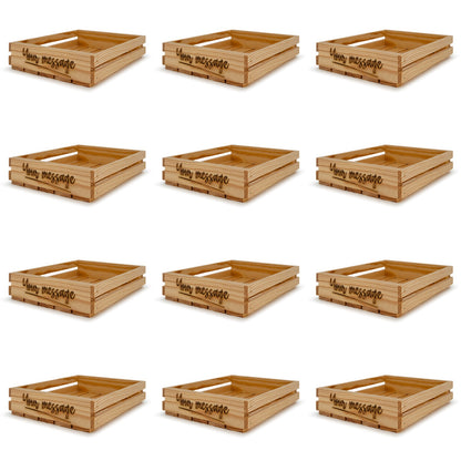 12 Small wooden crates 12x10x2.5 your message included