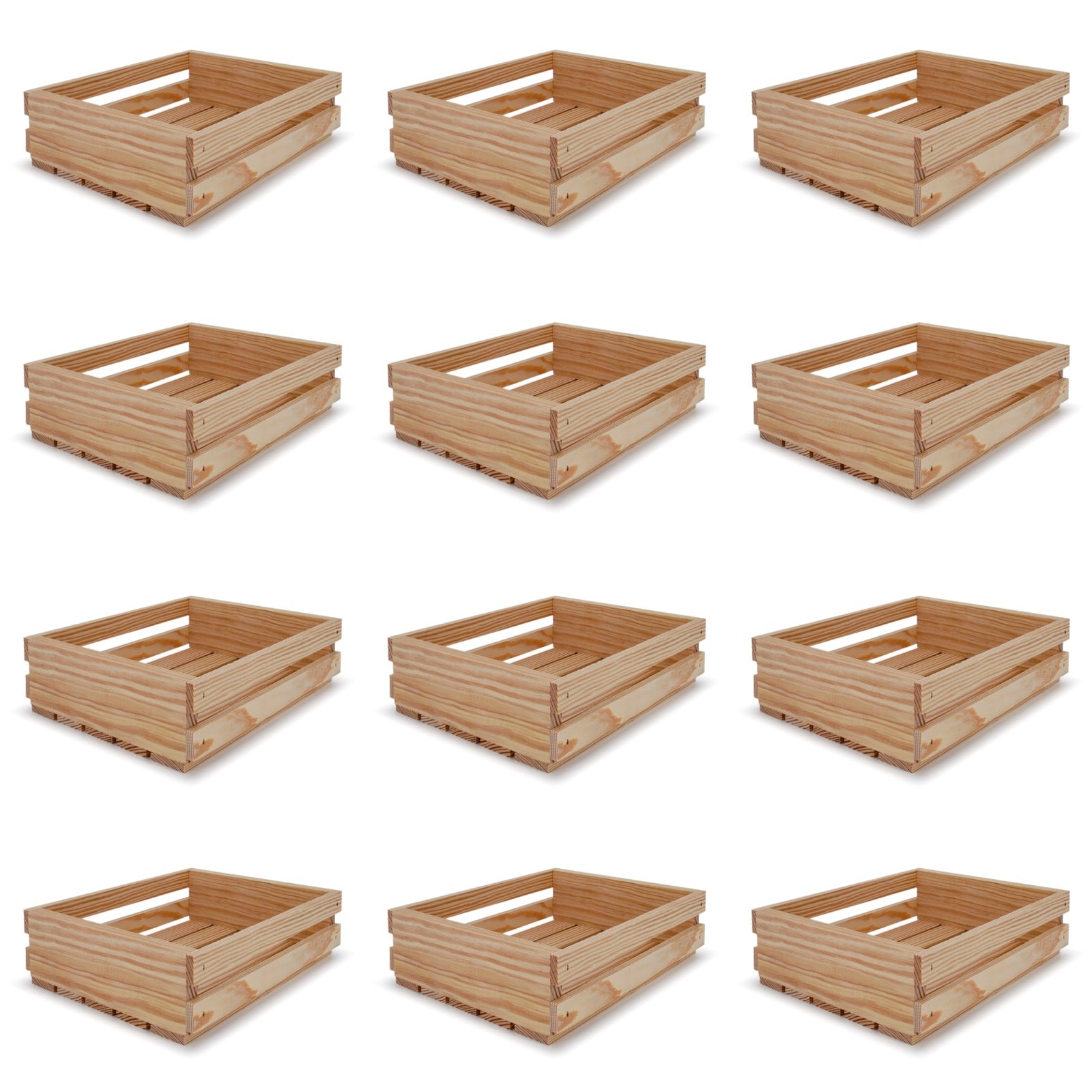 12 Small wooden crates 12x10x3.5