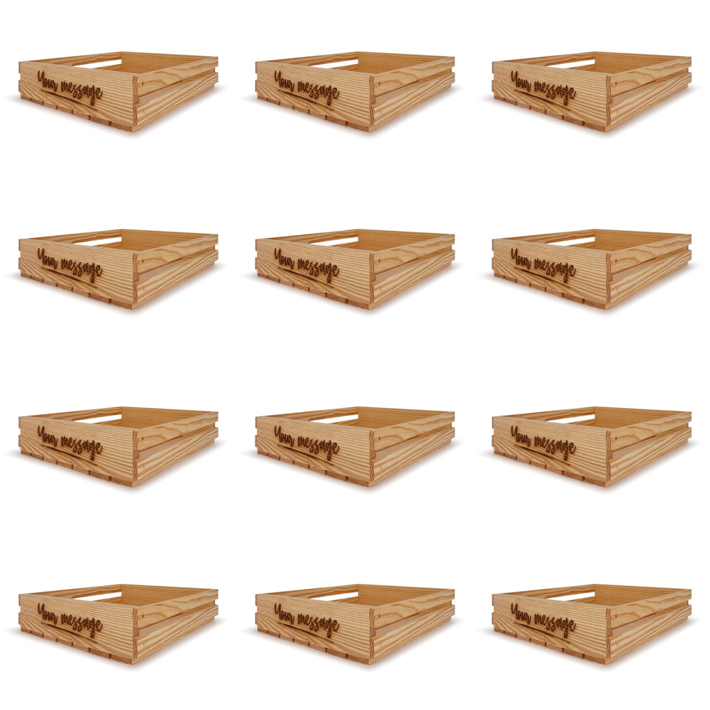12 Small wooden crates 16x14x3.5 your message included