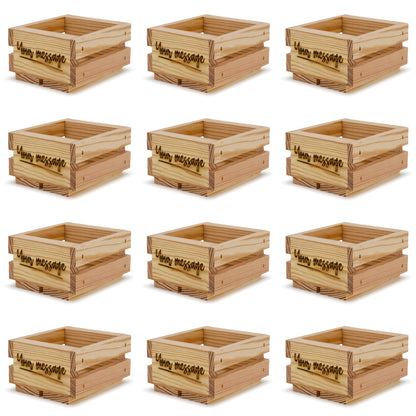12 Small wooden crates 4x4x2.5 your message included