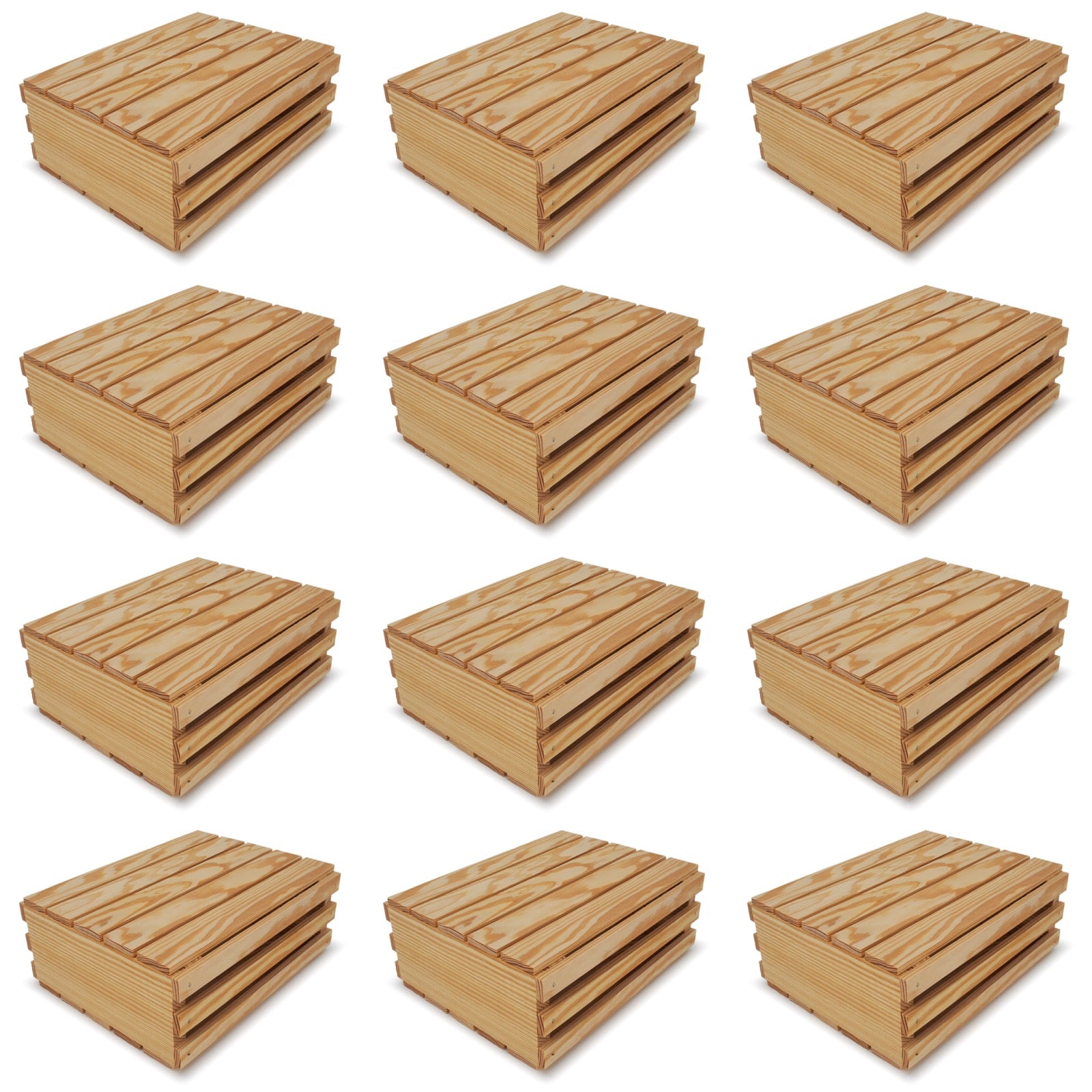 12 Small wooden crates with lid 12x10x4.5