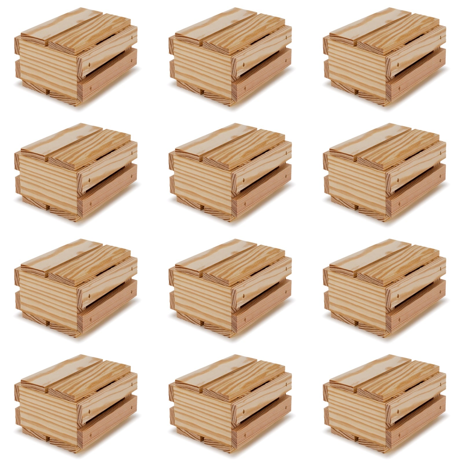 12 Small wooden crates with lid 4x4x2.5