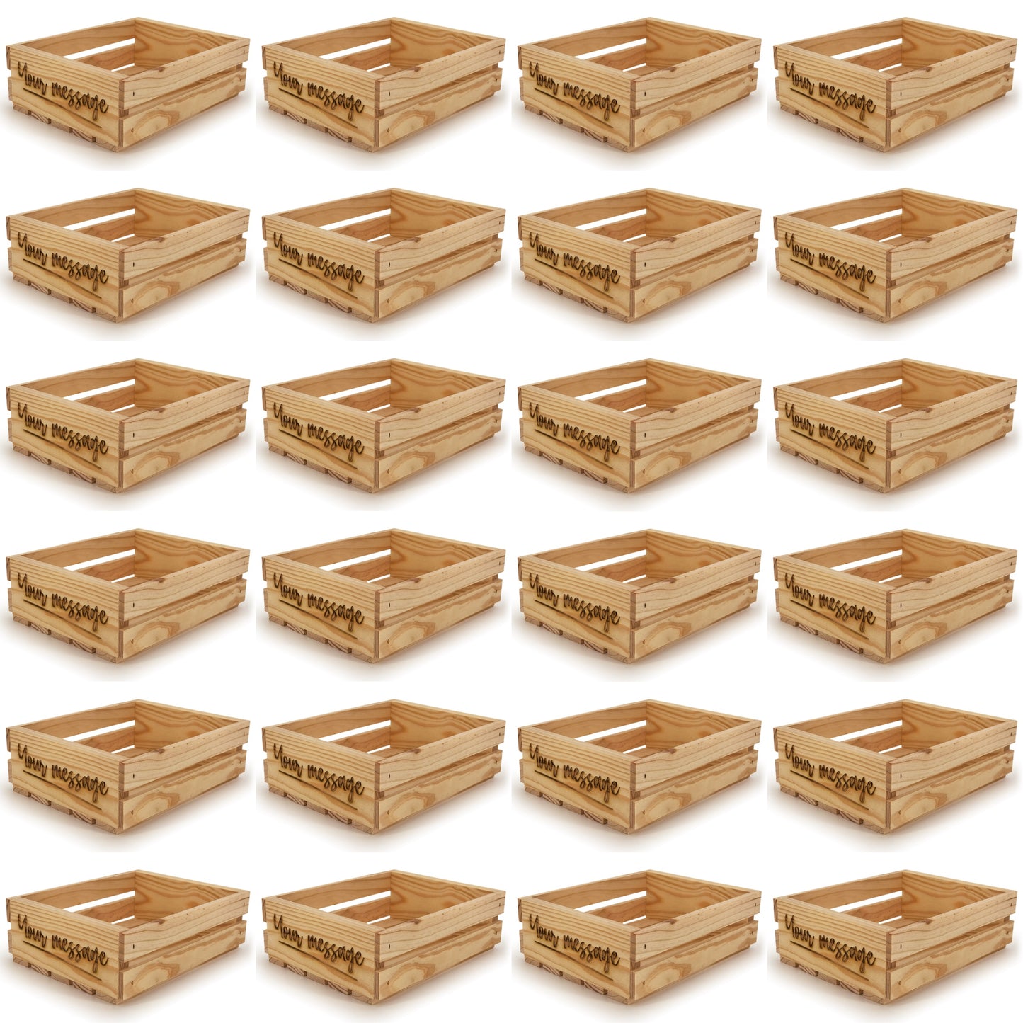 24 small wooden crates 10x8 custom
