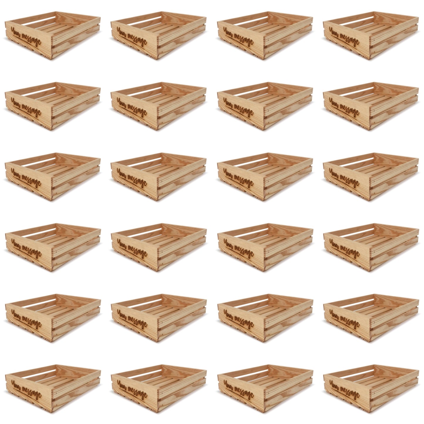 24 Customizable small wooden crates 14x12x3.5