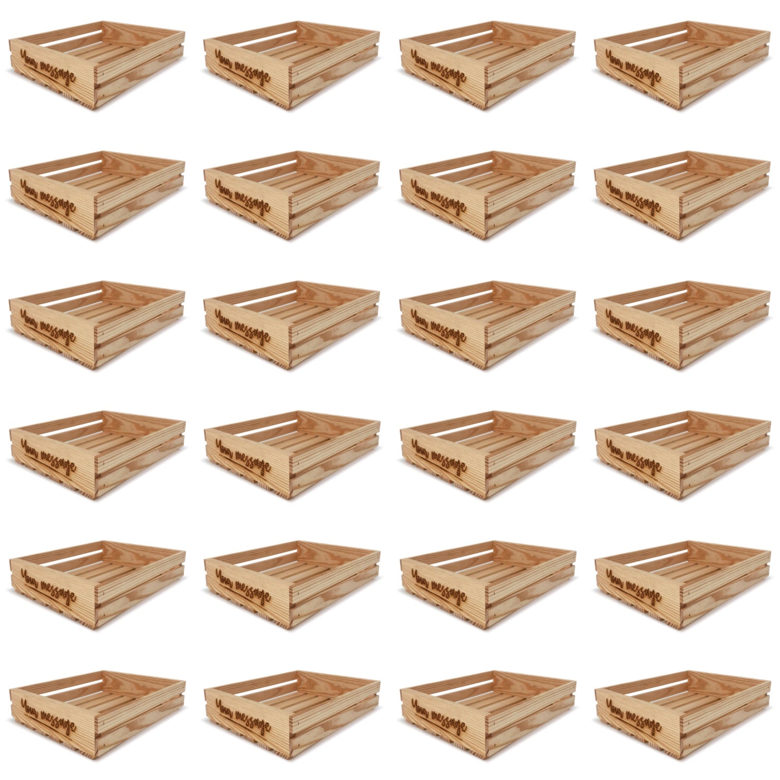 24 Customizable small wooden crates 14x12x3.5