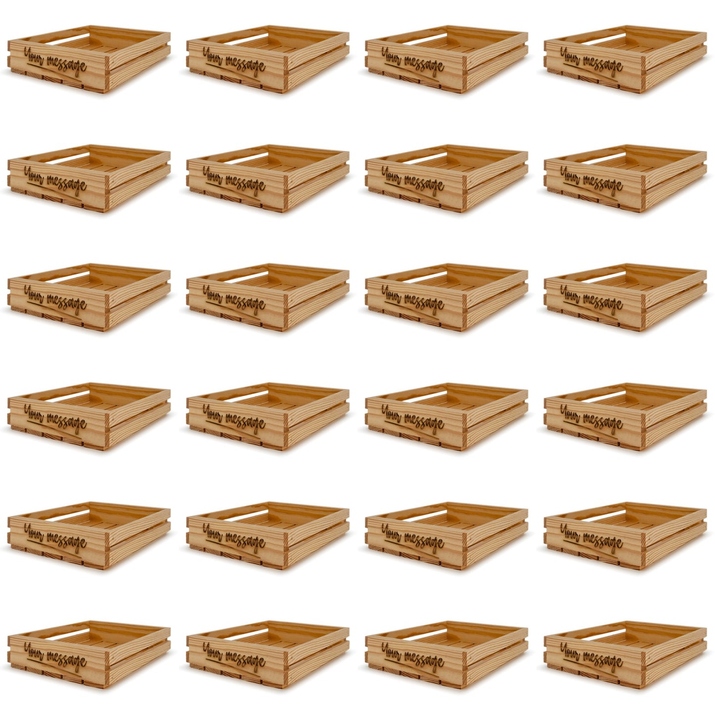 24 Small wooden crates 12x10x2.5 your message included