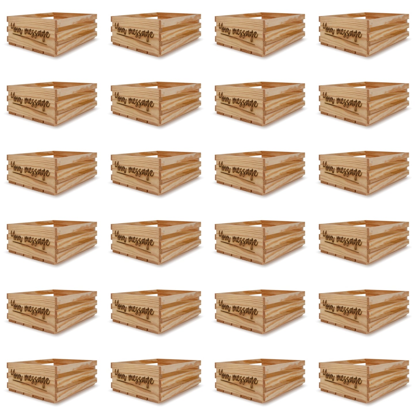 24 Small wooden crates 12x10x4.5 your message included