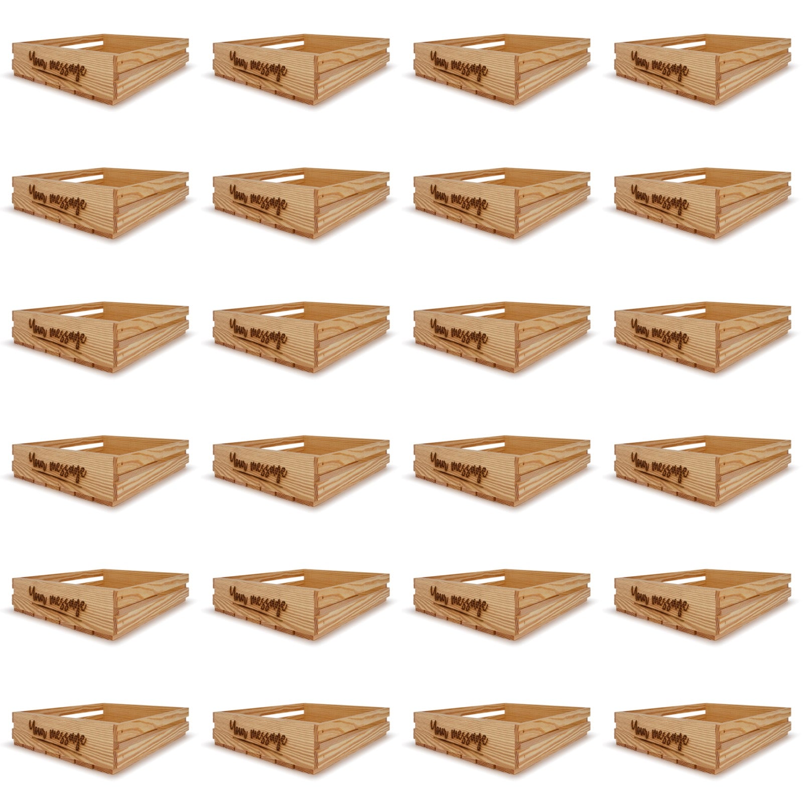 24 Small wooden crates 16x14x3.5 your message included