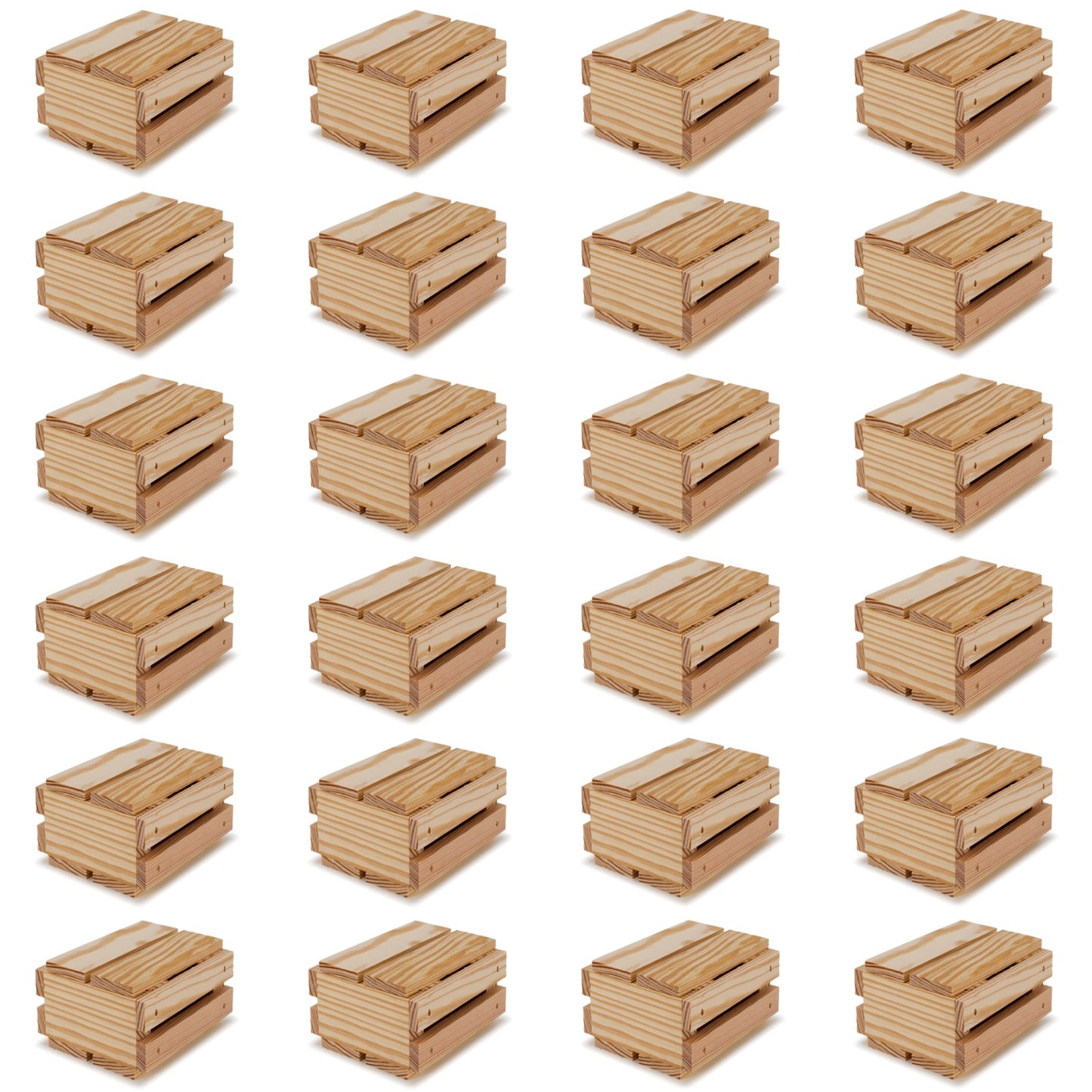 24 Small wooden crates with lid 4x4x2.5