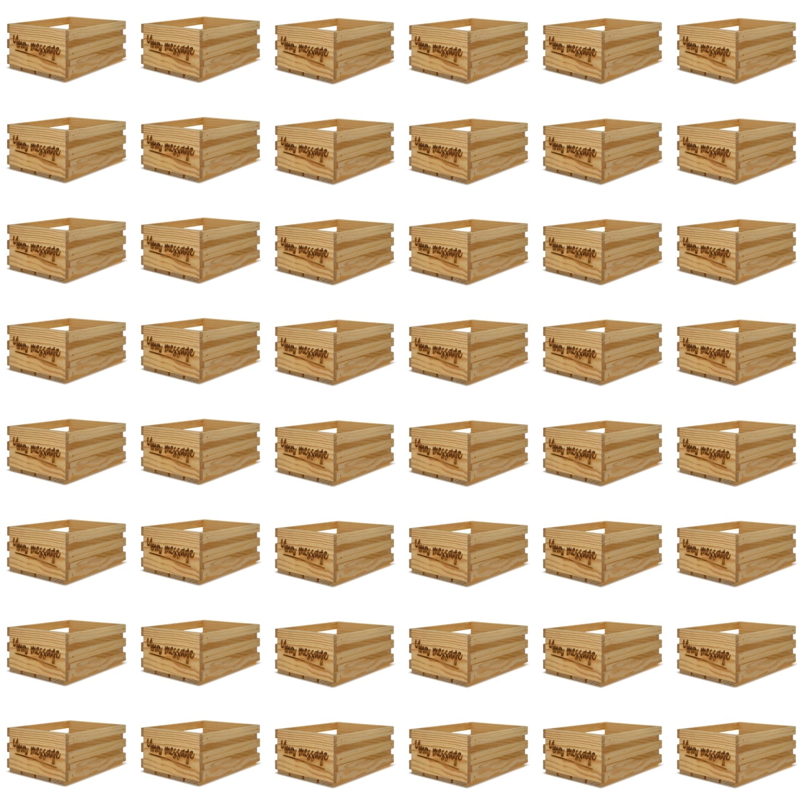 48 Small wooden crates 10x8x4.5 with your custom message