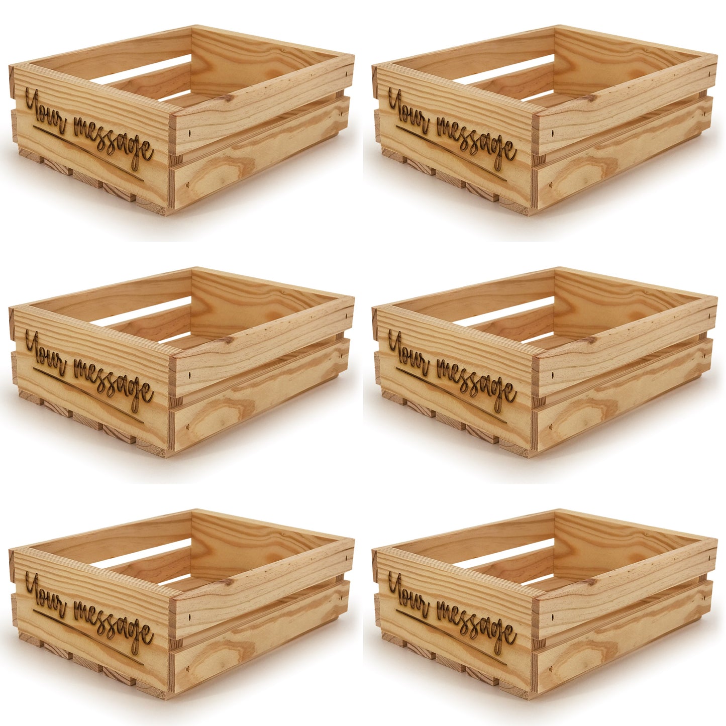 6 small wooden crates 10x8 custom