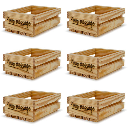 6 Small wooden crates 6x5x2.5 your message included