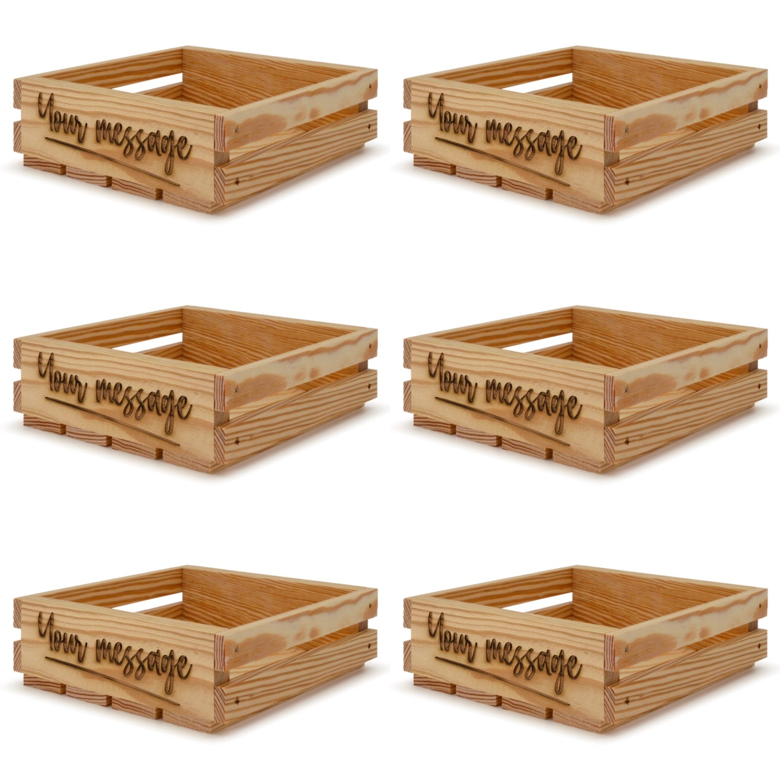 6 Small wooden crates 8x8x2.5 your message included