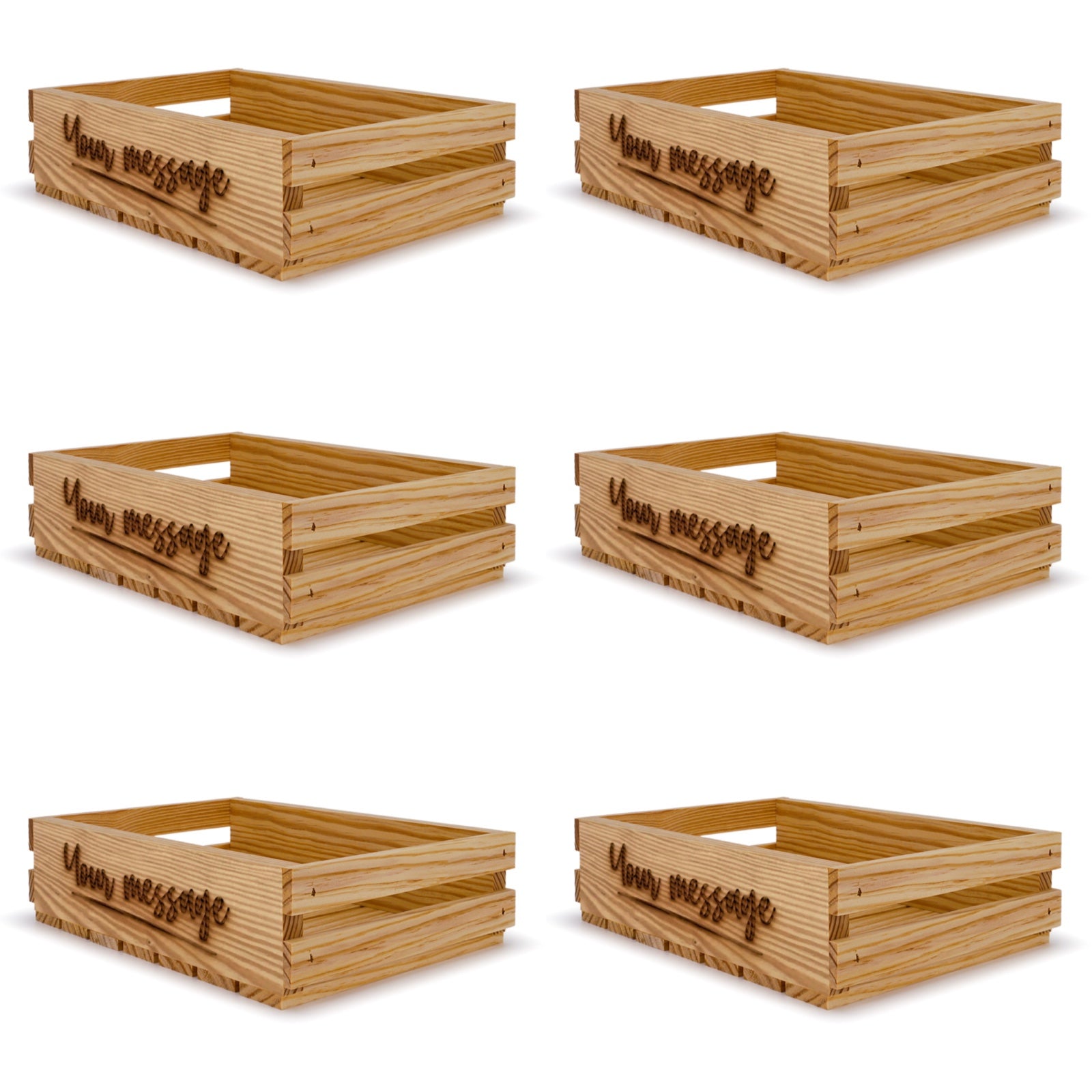 6 Small wooden crates 9x14x3.5 your message included