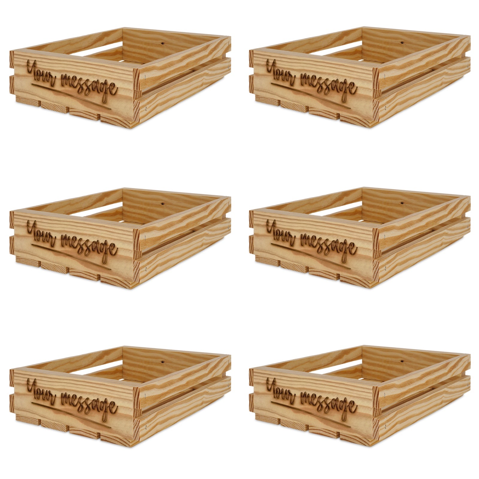 6 Small wooden crates with your message 10x8x2.5