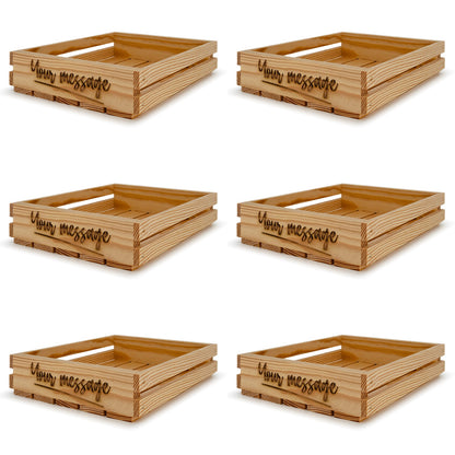 6 Small wooden crates 12x10x2.5 your message included