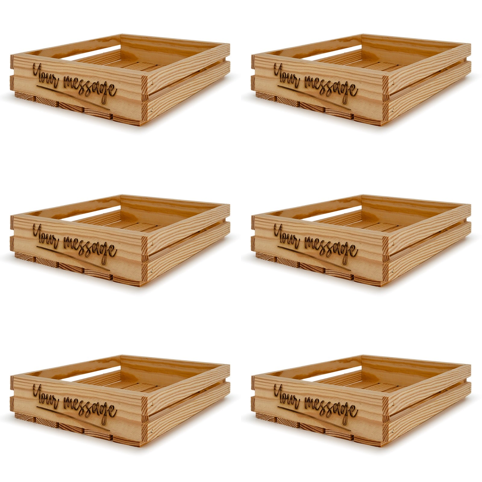 6 Small wooden crates 12x10x2.5 your message included