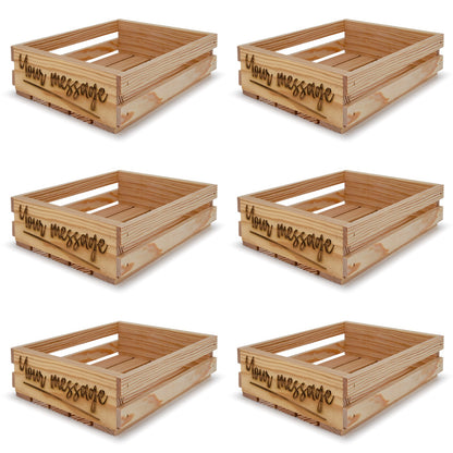 6 Small wooden crates 12x10x3.5 your message included