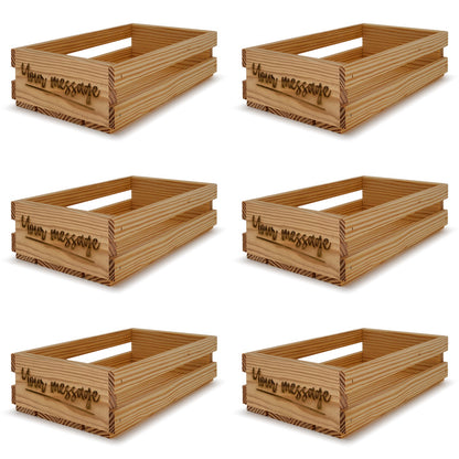 6 Small wooden crates 13x7.5x3.5 your message included