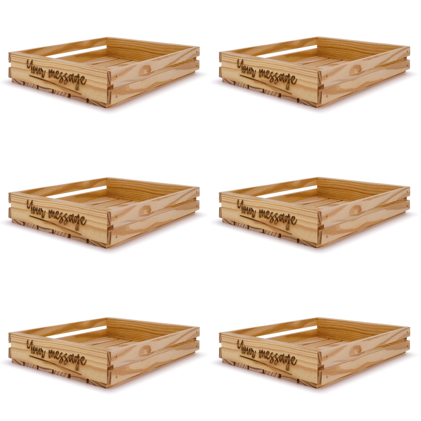 6 Small wooden crates 14x12x2.5 your message included