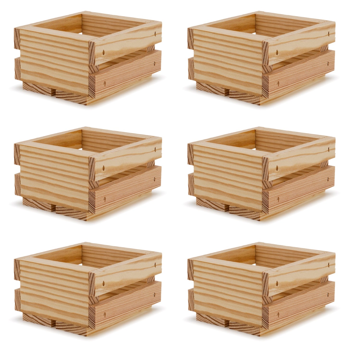 6 Small wooden crates 4x4x2.5
