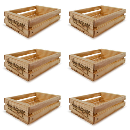 6 Small wooden crates 8x6x2.5 your message included