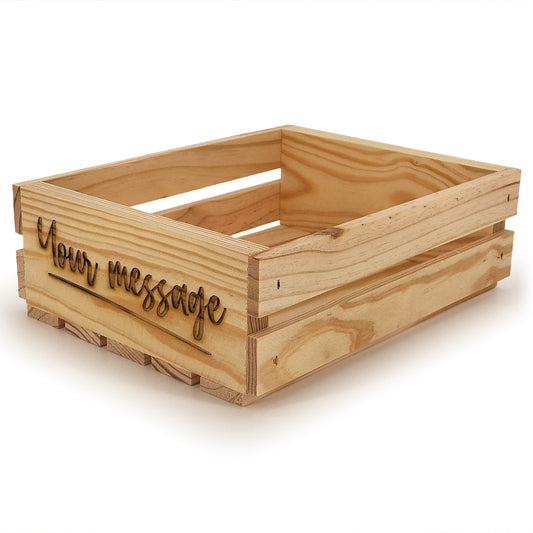 Small wooden with custom message crate 10x8x3.5, 6-S2-10.375-8.5625-3.5-ST-NW-NL, 12-S2-10.375-8.5625-3.5-ST-NW-NL, 24-S2-10.375-8.5625-3.5-ST-NW-NL, 48-S2-10.375-8.5625-3.5-ST-NW-NL, 96-S2-10.375-8.5625-3.5-ST-NW-NL