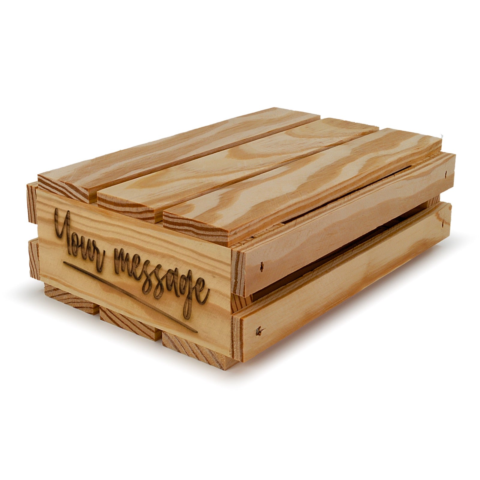 Small wooden crates with lid and your custom message 8x6x2.5, 6-SS-8-6-2.5-ST-NW-LL, 12-SS-8-6-2.5-ST-NW-LL, 24-SS-8-6-2.5-ST-NW-LL, 48-SS-8-6-2.5-ST-NW-LL, 96-SS-8-6-2.5-ST-NW-LL