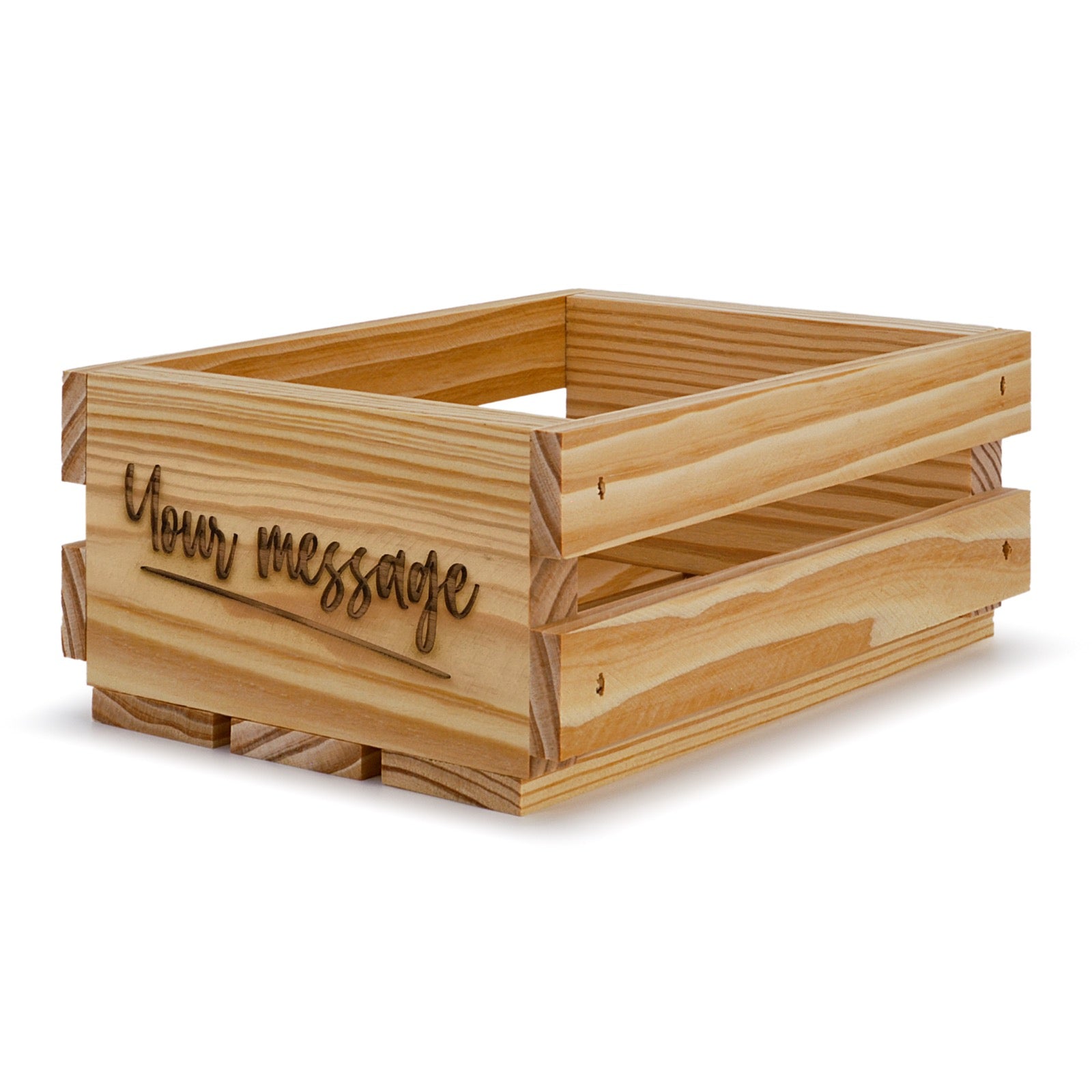 Small wooden crates with your message 8x6x3.5, 6-SS-8-6-3.5-ST-NW-NL, 12-SS-8-6-3.5-ST-NW-NL, 24-SS-8-6-3.5-ST-NW-NL, 48-SS-8-6-3.5-ST-NW-NL, 96-SS-8-6-3.5-ST-NW-NL